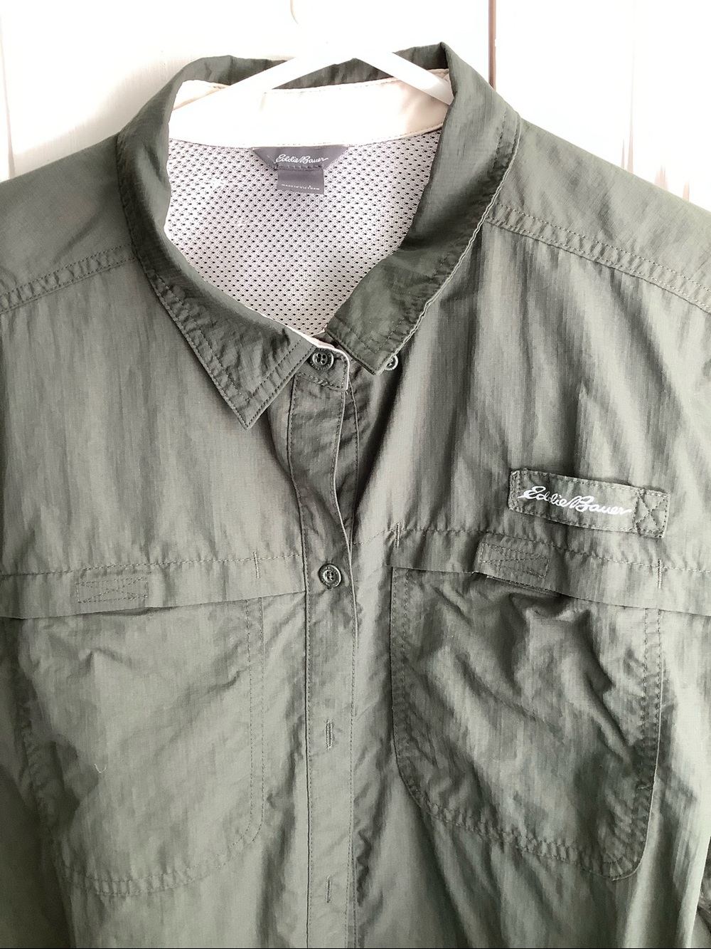 Eddie Bauer Women's Sage Green Button-Down Shirt